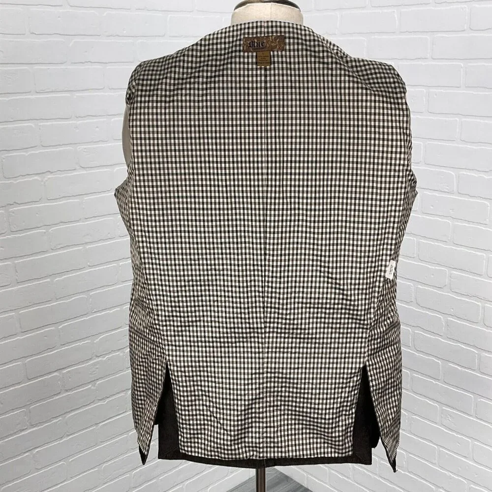 Blue Pronto‎ Uomo Blazer Men Large Black Tan Corduroy Retro Rock Casual Jacket